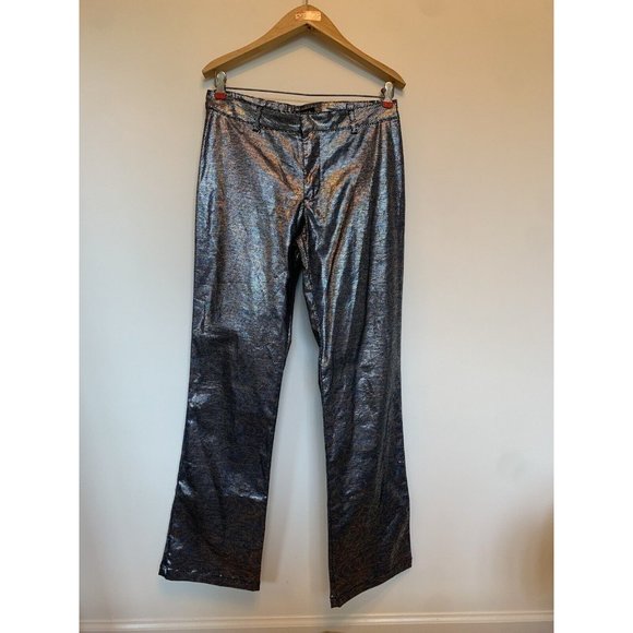 Guess Pants - Vintage Guess Metallic pants snake skin pattern rainbow women’s size 29 x 29.5